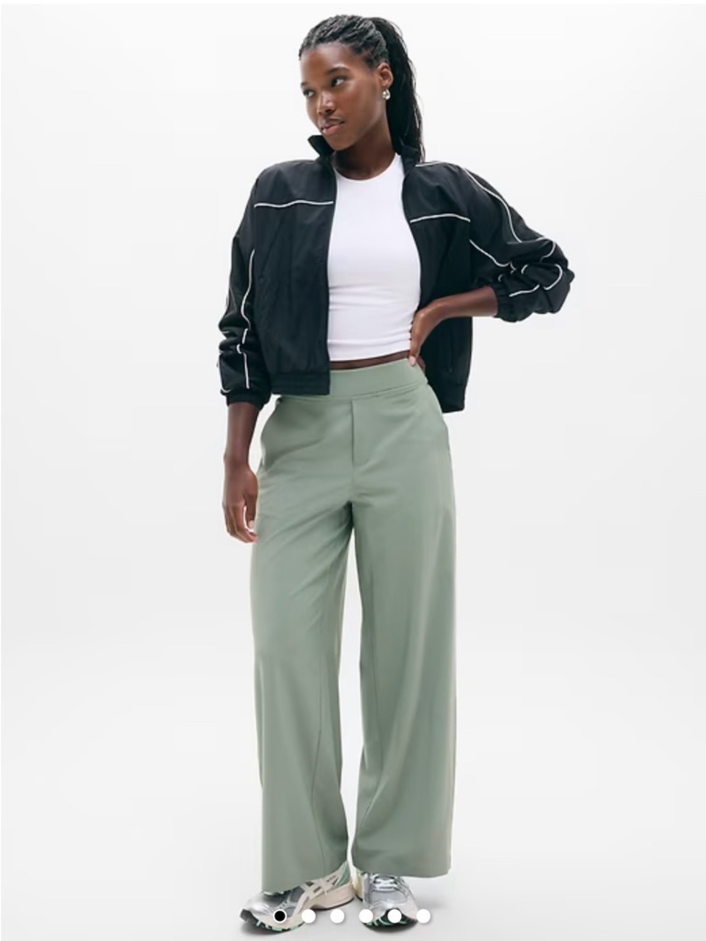 NWT Athleta Brooklyn Mid-rise Wide Leg Pant in Cacti